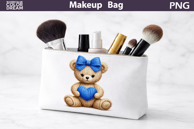 Makeup Bag Sublimation | Bear Heart Sublimation