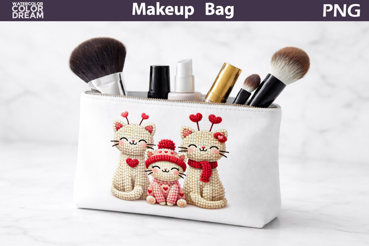 Makeup Bag Sublimation | Cats Heart Sublimation