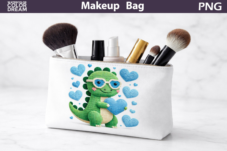 Makeup Bag Sublimation | Dinosaur Heart Sublimation