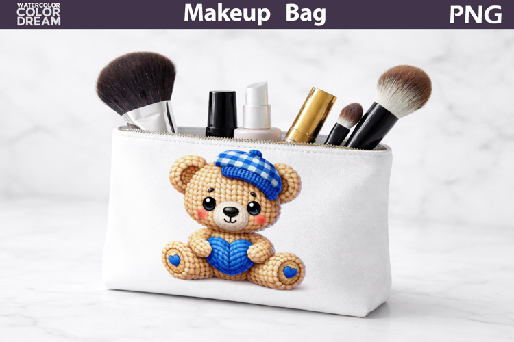 Makeup Bag Sublimation | Bear Heart Sublimation