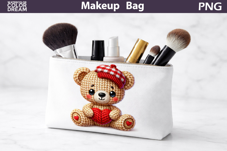 Makeup Bag Sublimation | Bear Heart Sublimation