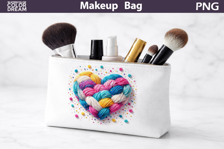 Makeup Bag Sublimation | Latch Hook Heart Sublimation