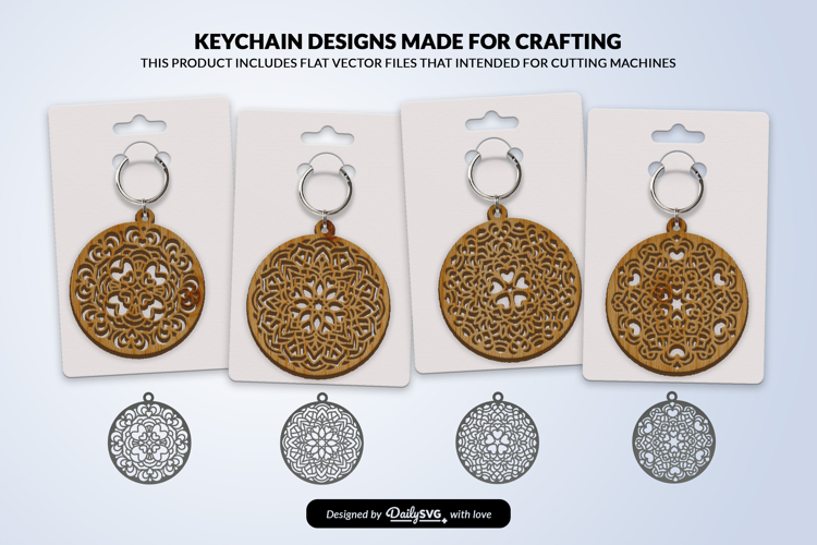 Valentine Mandala Keychain SVG | Laser Cut File