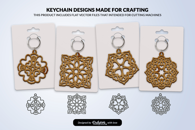 Valentine Mandala Keychain SVG | Laser Cut File