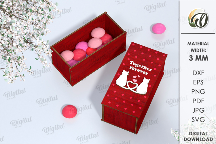 Valentines Day Mini Box Laser Cut. Candy Box SVG