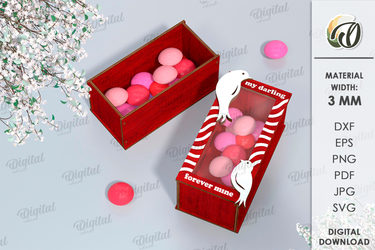 Valentines Day Mini Box Laser Cut. Candy Box SVG