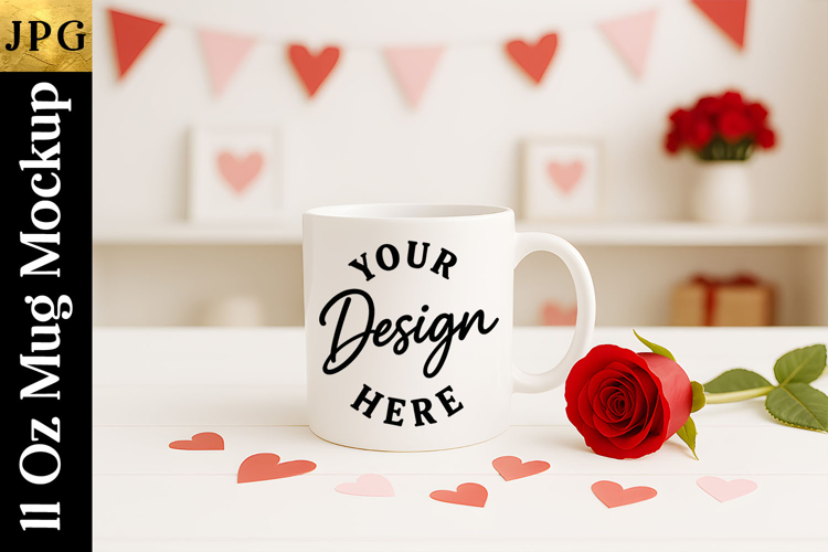 Valentine Mug Mockup | Coffee Cup Mockup for Sublimation