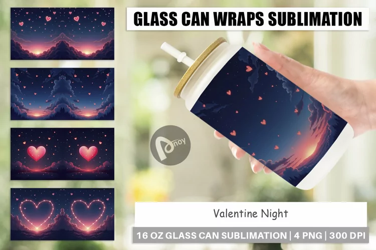 Glass Can Valentine Night