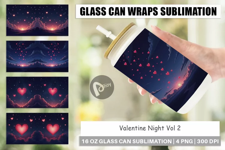 Glass Can Valentine Night