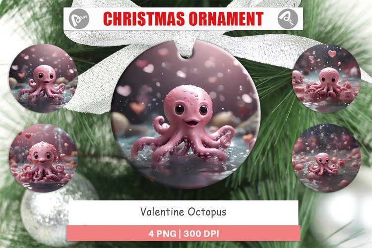 Christmas Ornaments Valentine Octopus