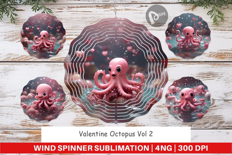 Wind Spinner Valentine Octopus