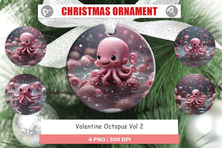 Christmas Ornaments Valentine Octopus