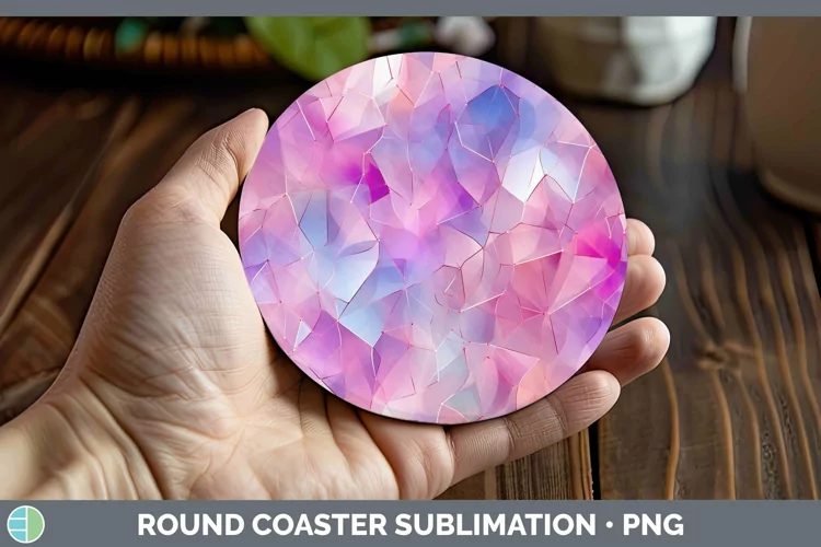 Valentine Opalescent Round Coaster Sublimation Coaster Desig