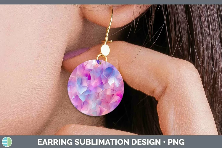 Valentine Opalescent Round Earrings Sublimation Earrings Des