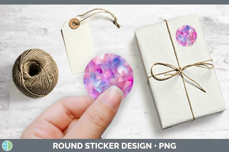 Valentine Opalescent Stickers | Round Labels Designs