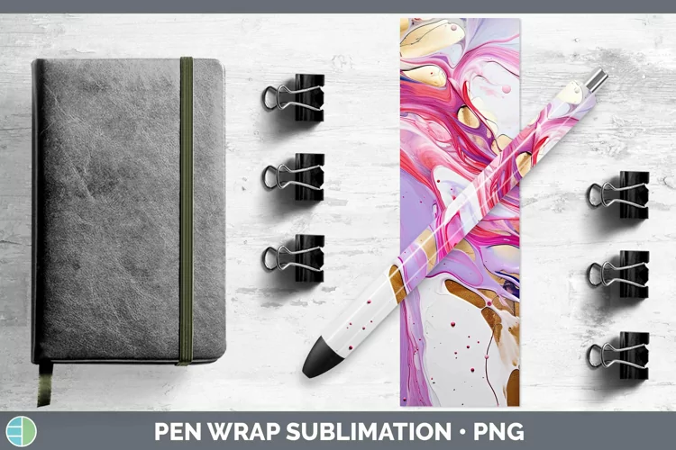 Valentine Paint Pour Pen Wrap Sublimation Pen Designs