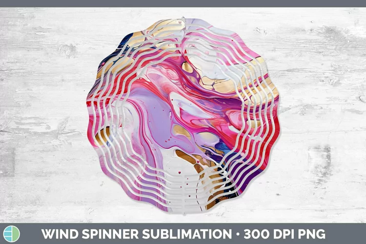 Valentine Paint Pour Wind Spinner Sublimation Spinner Design