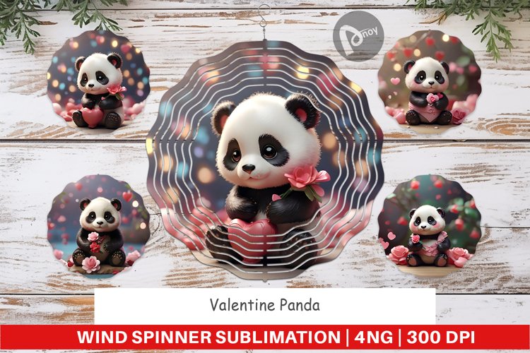 Wind Spinner Valentine Panda
