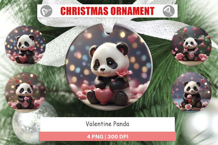 Christmas Ornaments Valentine Panda