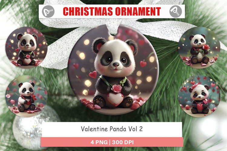 Christmas Ornaments Valentine Panda