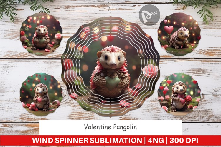 Wind Spinner Valentine Pangolin