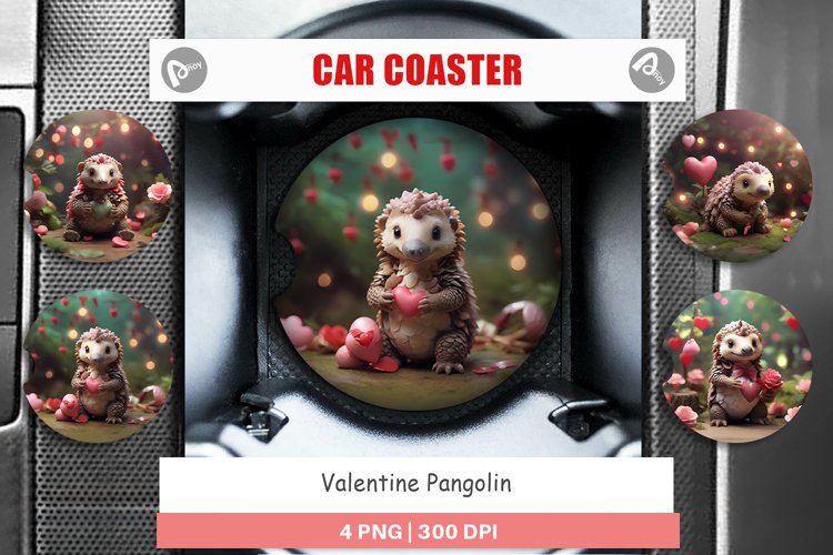 Car Coaster Valentine Pangolin