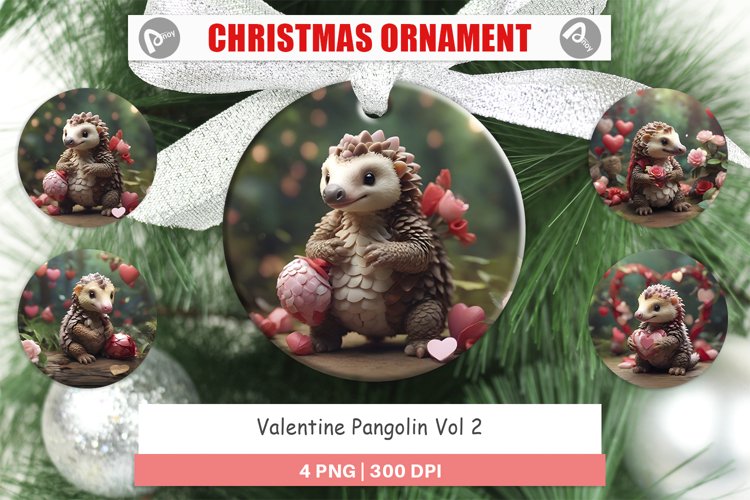Christmas Ornaments Valentine Pangolin