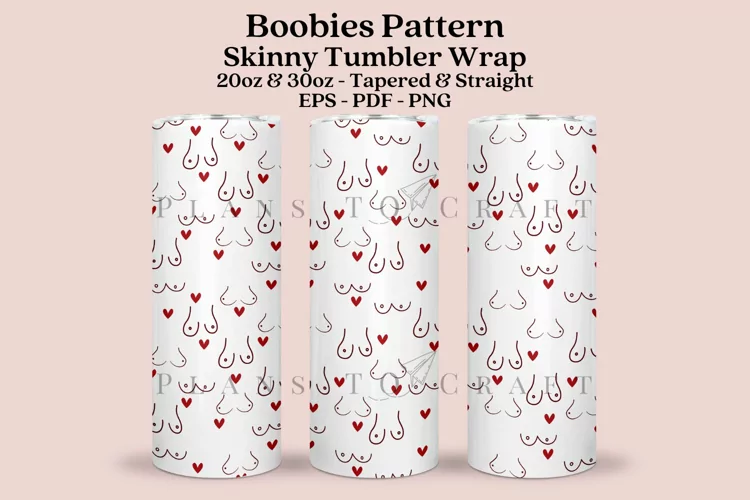 Boobies Pattern Skinny Tumbler Sublimation Wrap SVG