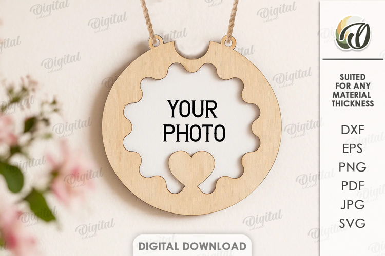 Valentines Day Photo Frame Laser Cut. Wall Photo Frame SVG