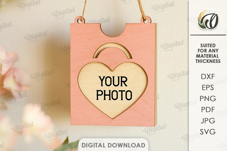 Valentines Day Photo Frame Laser Cut. Wall Photo Frame SVG
