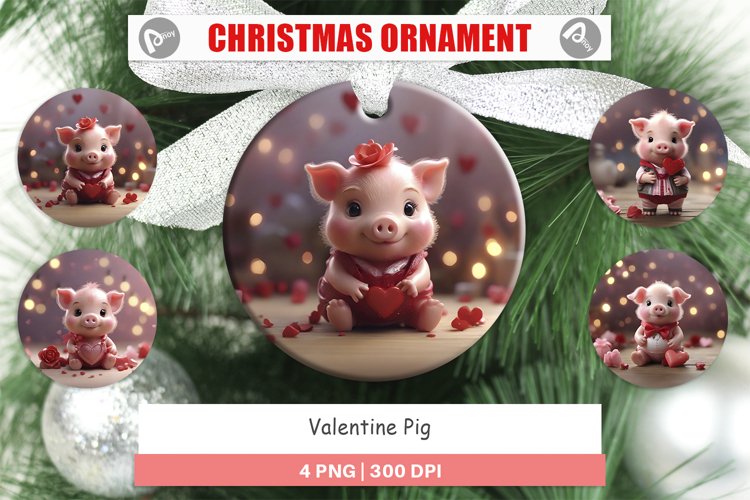 Christmas Ornaments Valentine Pig