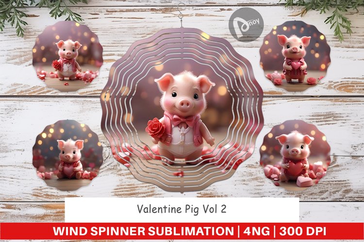 Wind Spinner Valentine Pig