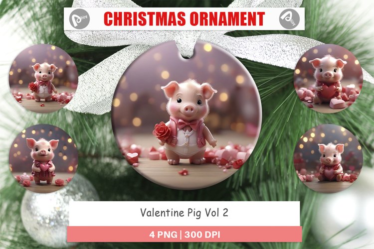 Christmas Ornaments Valentine Pig