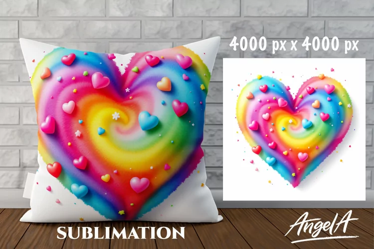 Pillow case sublimation, Valentine sublimation, fluffy heart