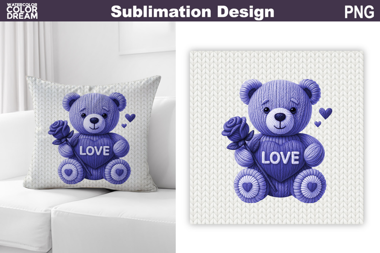 Valentine Pillow Design | Teddy Bear With Heard