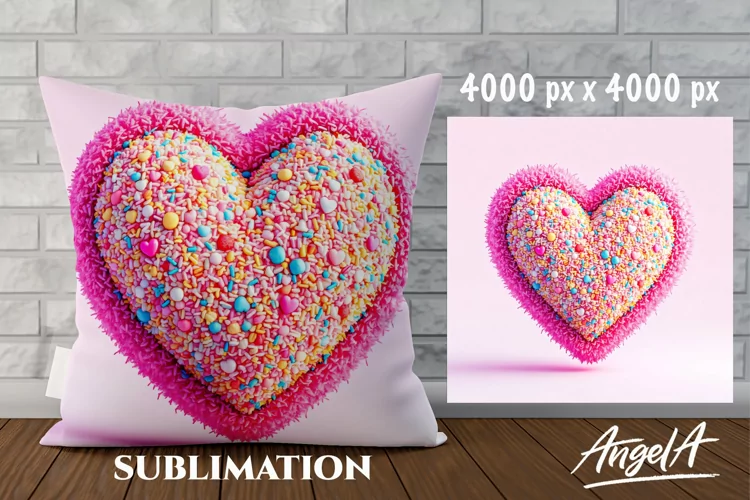 Pillow case sublimation, Valentine sublimation, sweet heart