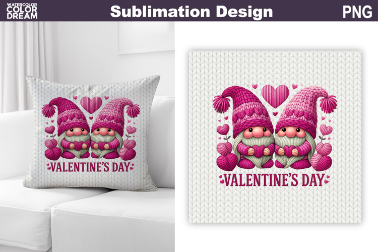 Valentine Pillow Design | Gnomes Valentines Day