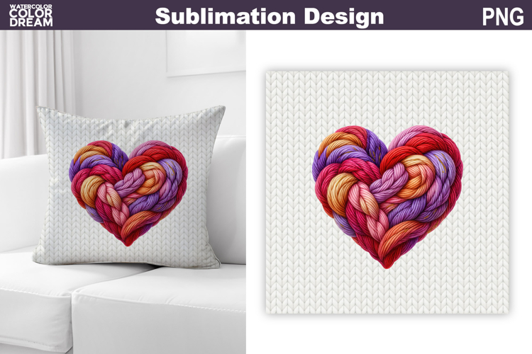 Valentine Heart Pillow Design | Knitted Heart Valentines Day