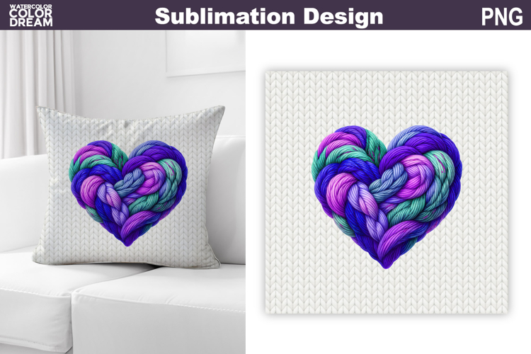 Valentine Heart Pillow Design | Knitted Heart Valentines Day