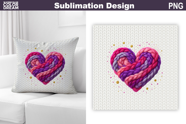 Valentine Heart Pillow Design | Knitted Heart Valentines Day