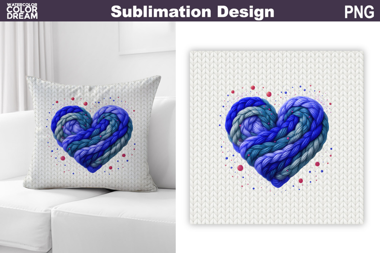 Valentine Heart Pillow Design | Knitted Heart Valentines Day