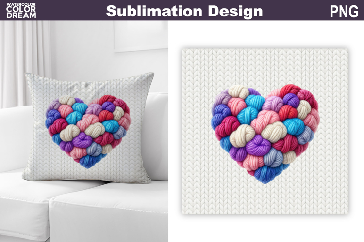 Valentine Heart Pillow Design | Knitted Heart Valentines Day