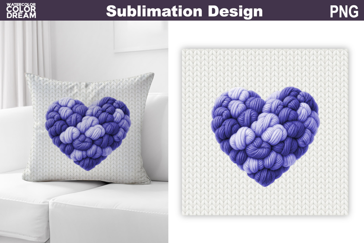 Valentine Heart Pillow Design | Knitted Heart Valentines Day