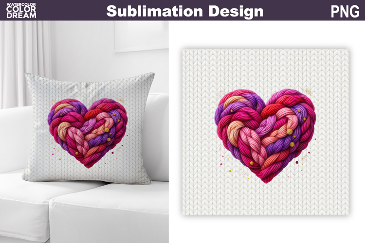 Valentine Heart Pillow Design | Knitted Heart Valentines Day