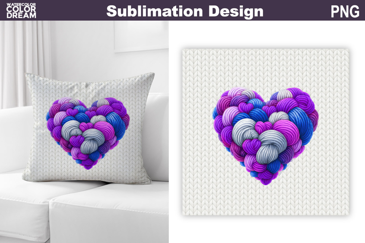 Valentine Heart Pillow Design | Knitted Heart Valentines Day