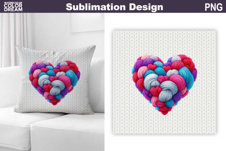 Valentine Heart Pillow Design | Knitted Heart Valentines Day