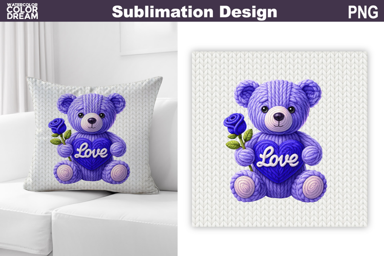 Valentine Pillow Design | Teddy Bear With Heard
