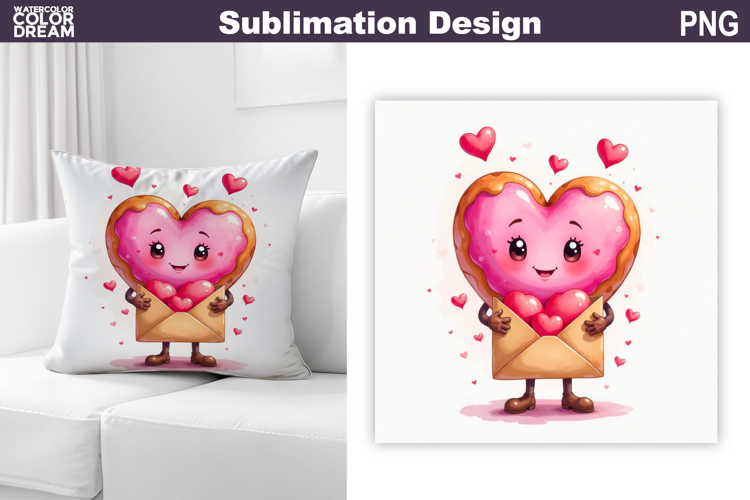 Valentine Cookie Pillow Design | Valentines Day Sublimation