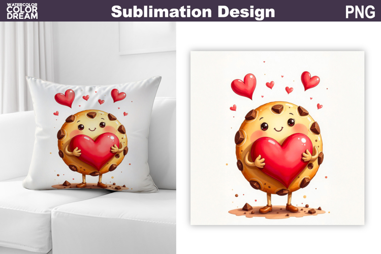 Valentine Cookie Pillow Design | Valentines Day Sublimation