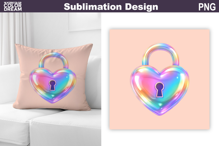 Valentine Pillow Design | Iridescent Valentine Sublimation